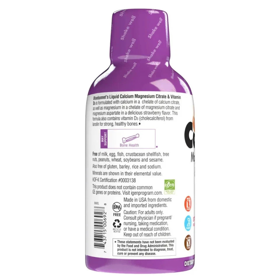 Liquid Calcium Magnesium Citrate & Vitamin D3 Strawberry 16 fl.oz