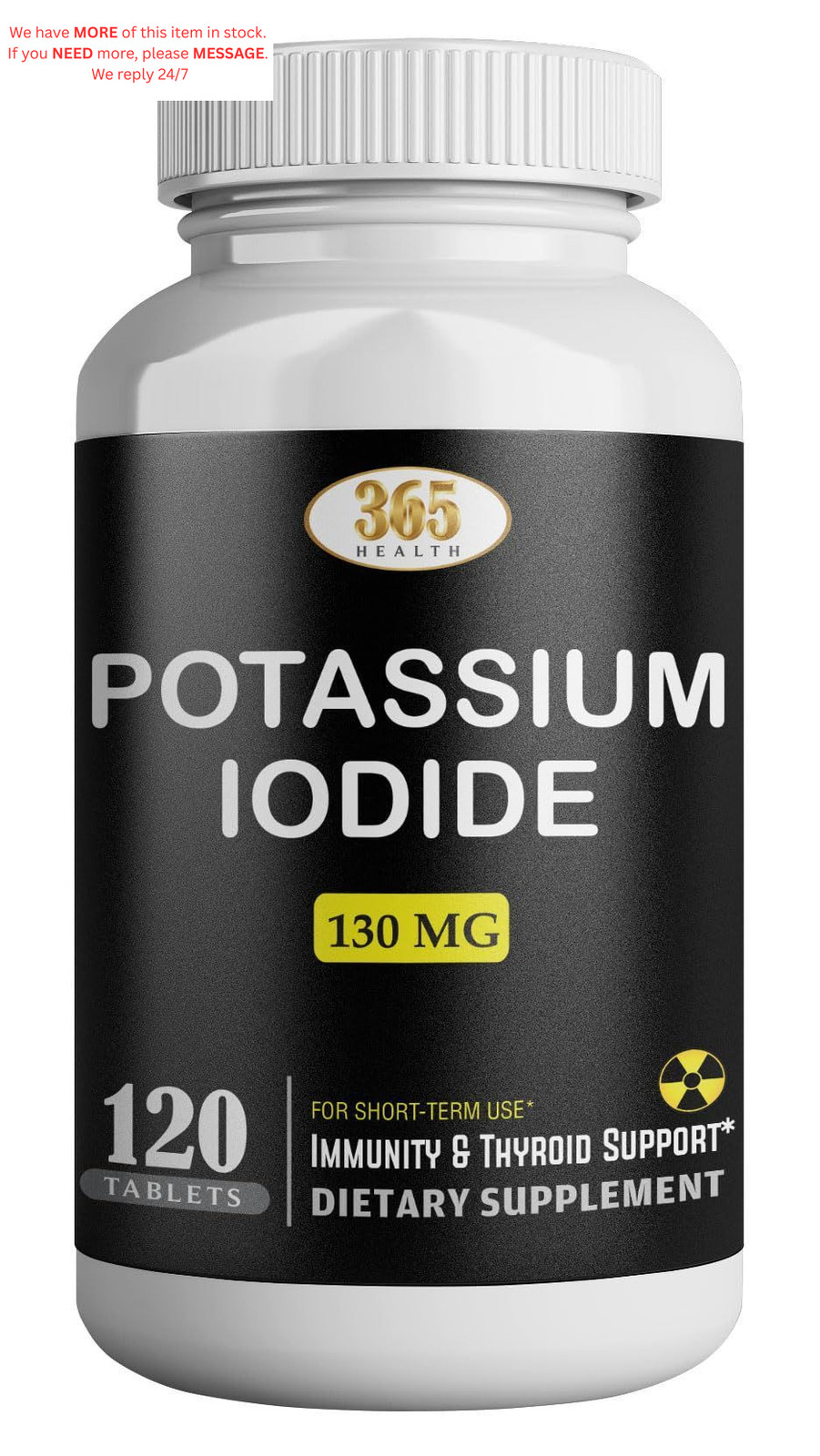 Potassium Iodide130 mg – KI Tablets- 120 Count (Pack of 1), White