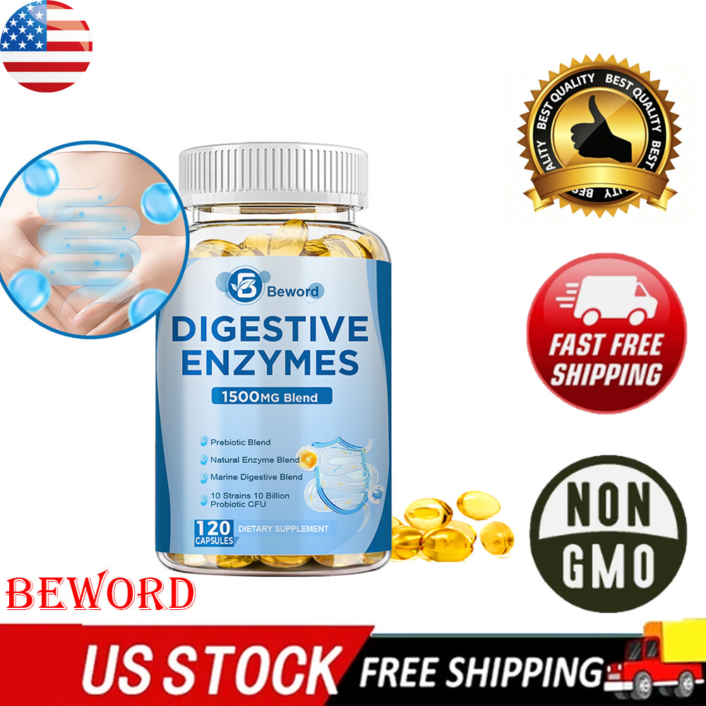 Digestive Enzymes Prebiotic & Probiotics Gas, Constipation & Bloating Relief 120