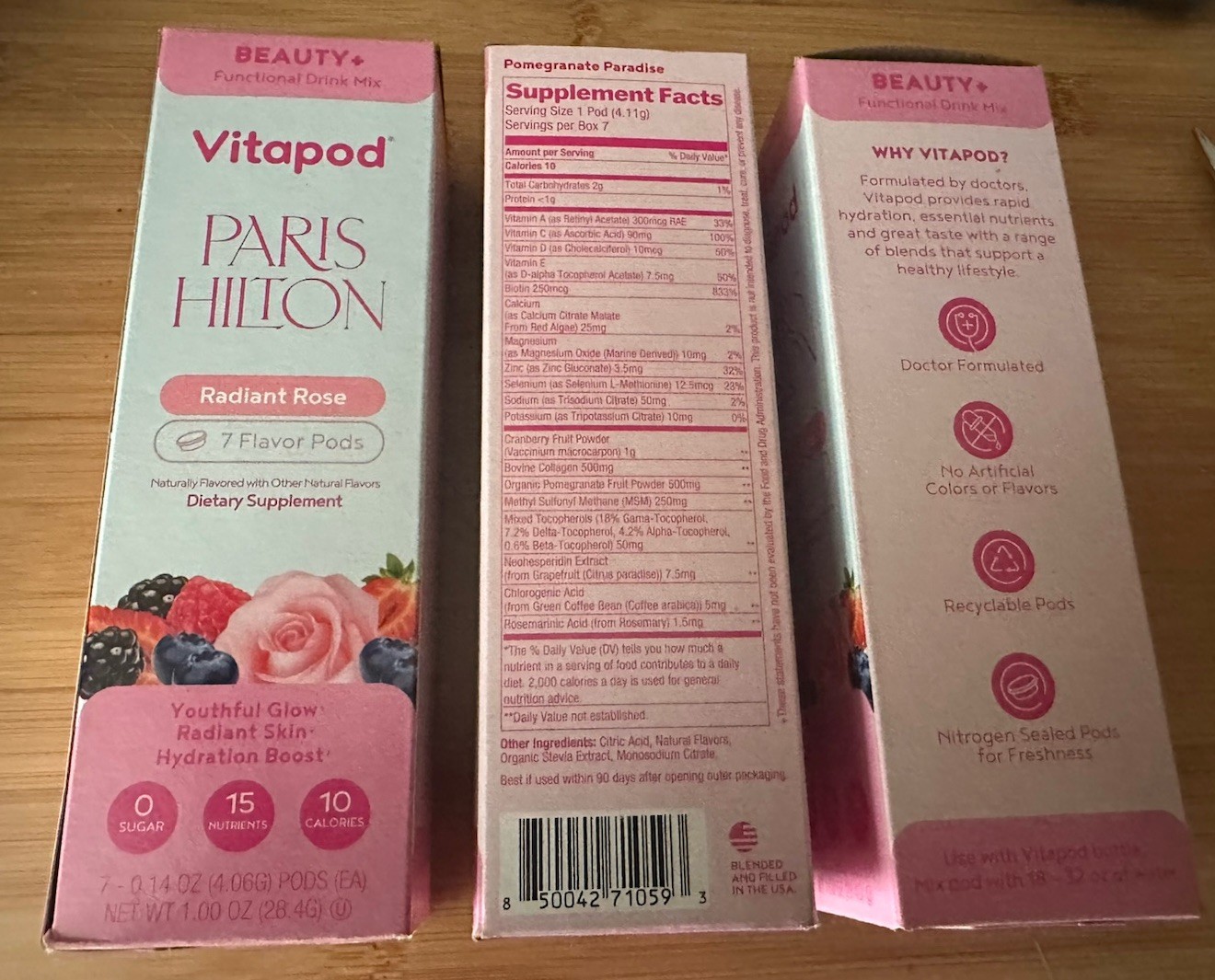 3 New VITAPOD Paris Hilton Refill Boxes Radiant Rose Paradise 21 Total Pods