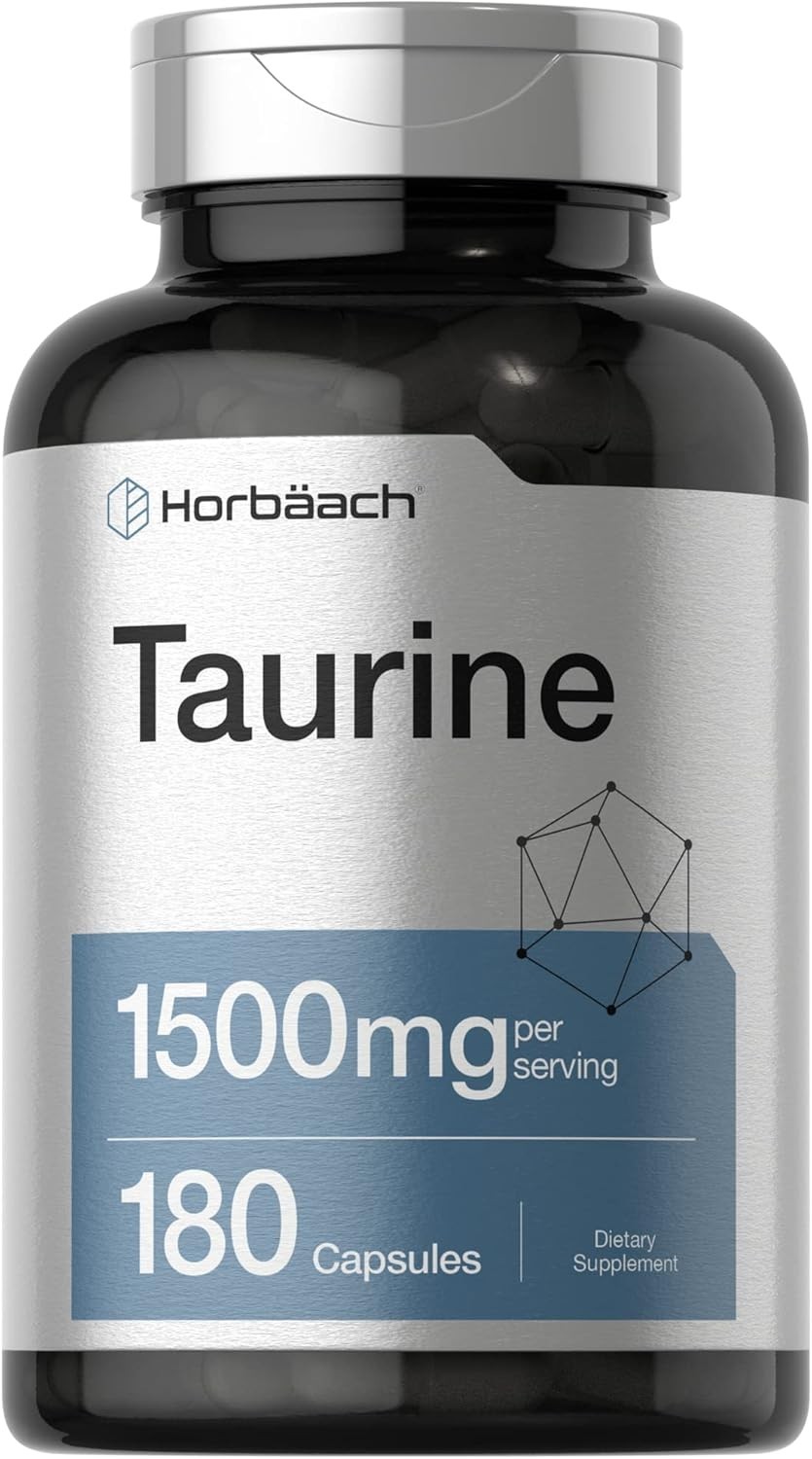 Suplemento Taurina 1500 mg 180 Cápsulas 60 Porciones | Aminoácido en Forma Libre