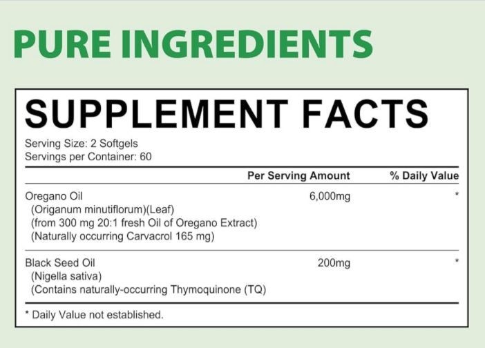 Resilia Oil Of Oregano With Black Seed Oil 6,000MG