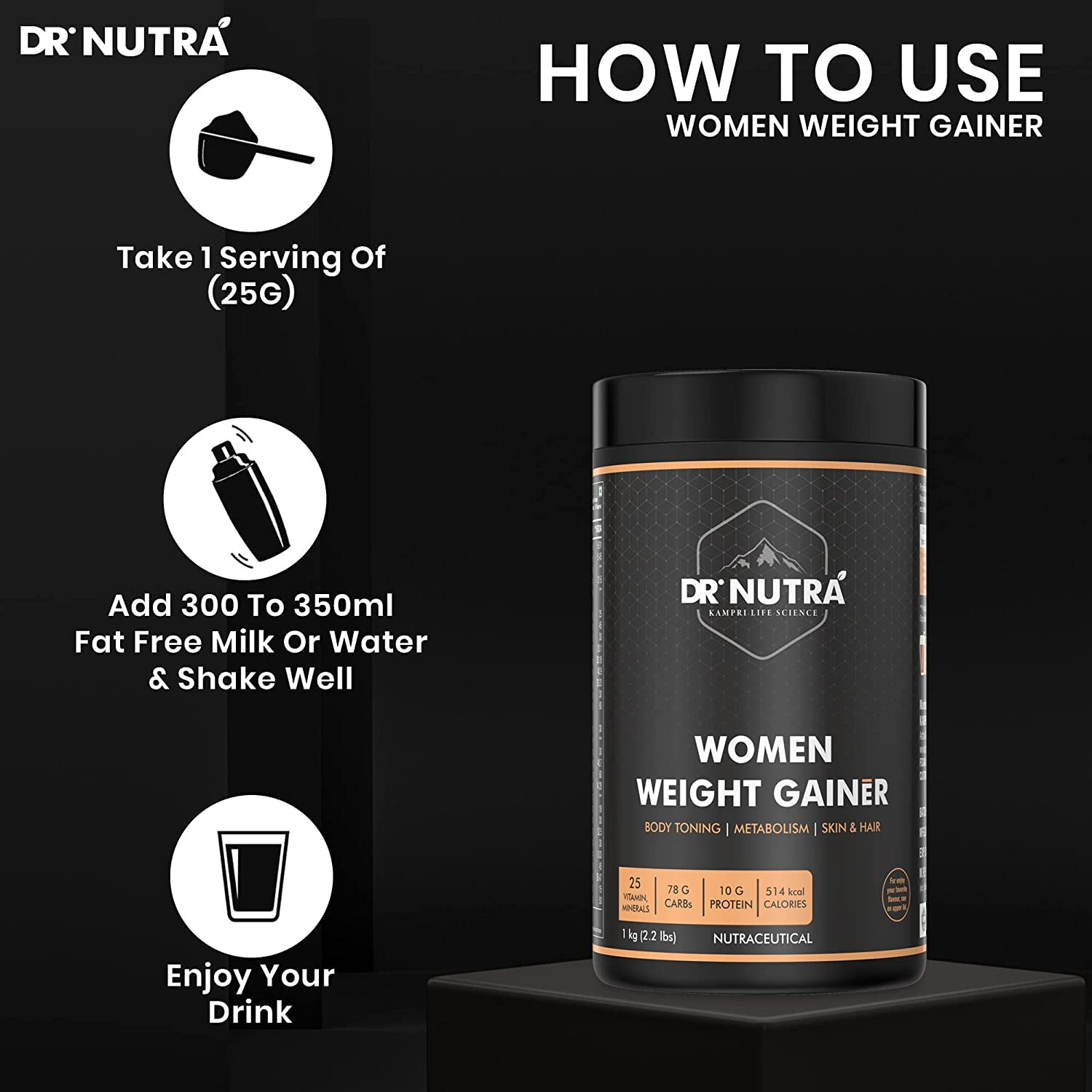 Dr.NUTRA Women Weight Gainer for Increase Breast Muscle Weight Gain and MassGain