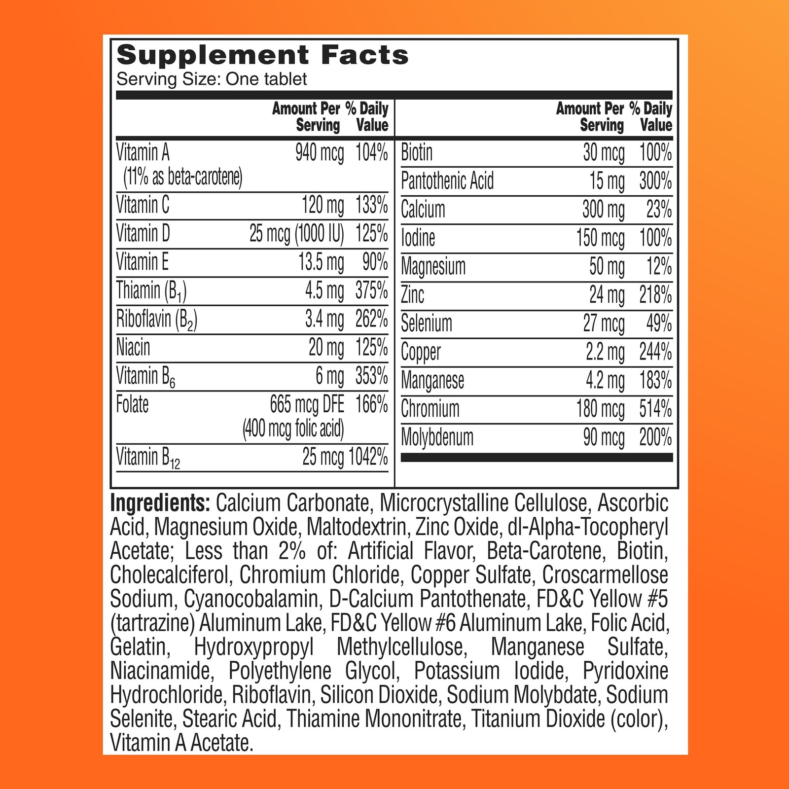 One A Day Multivitamin for Women 50 and Over Tablets, Womens Multivitamin 50…