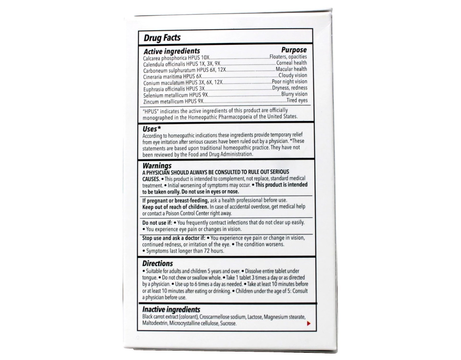 Natural Eye Relief Tablets – 100% Natural Ingredients for Aging Eyes, Dryness &