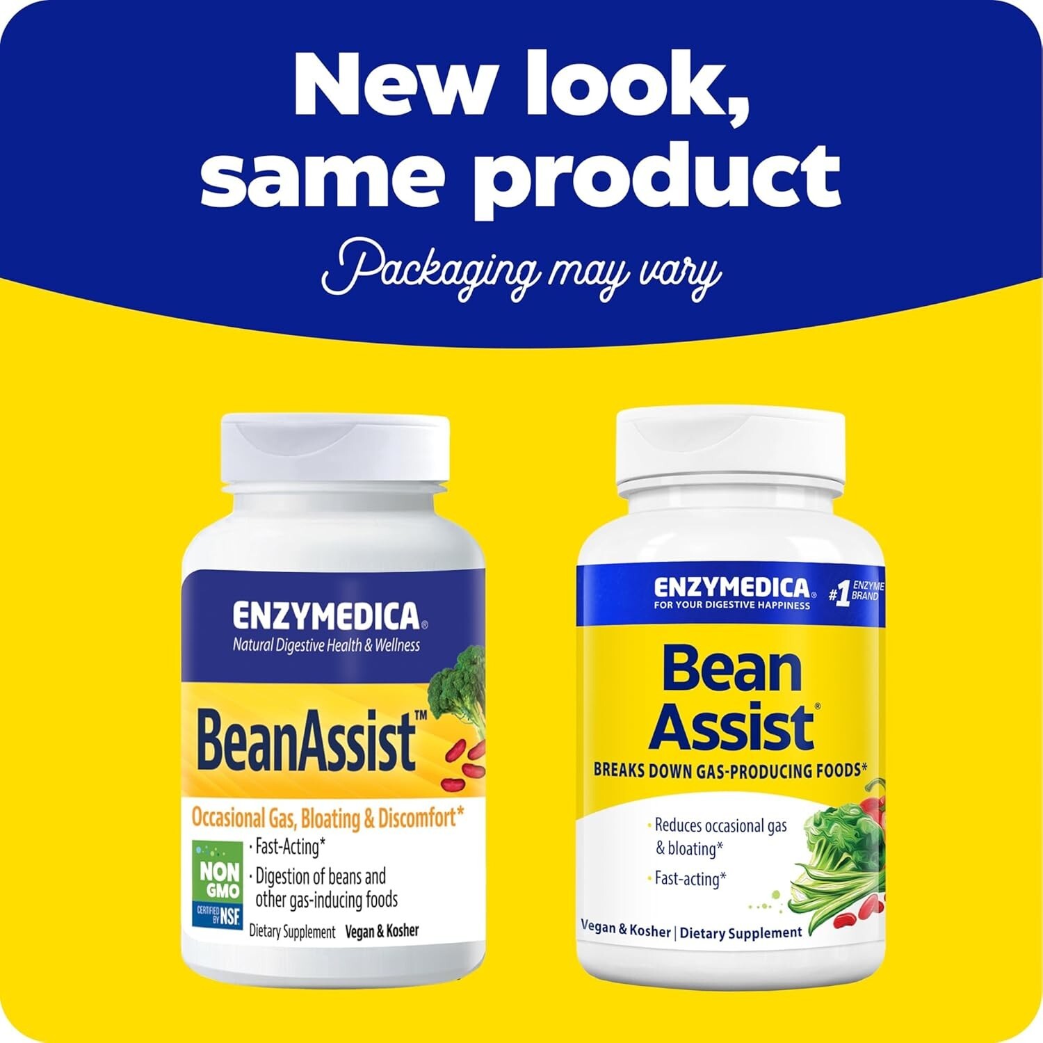 Enzymedica BeanAssist 30 Capsules x3 packs