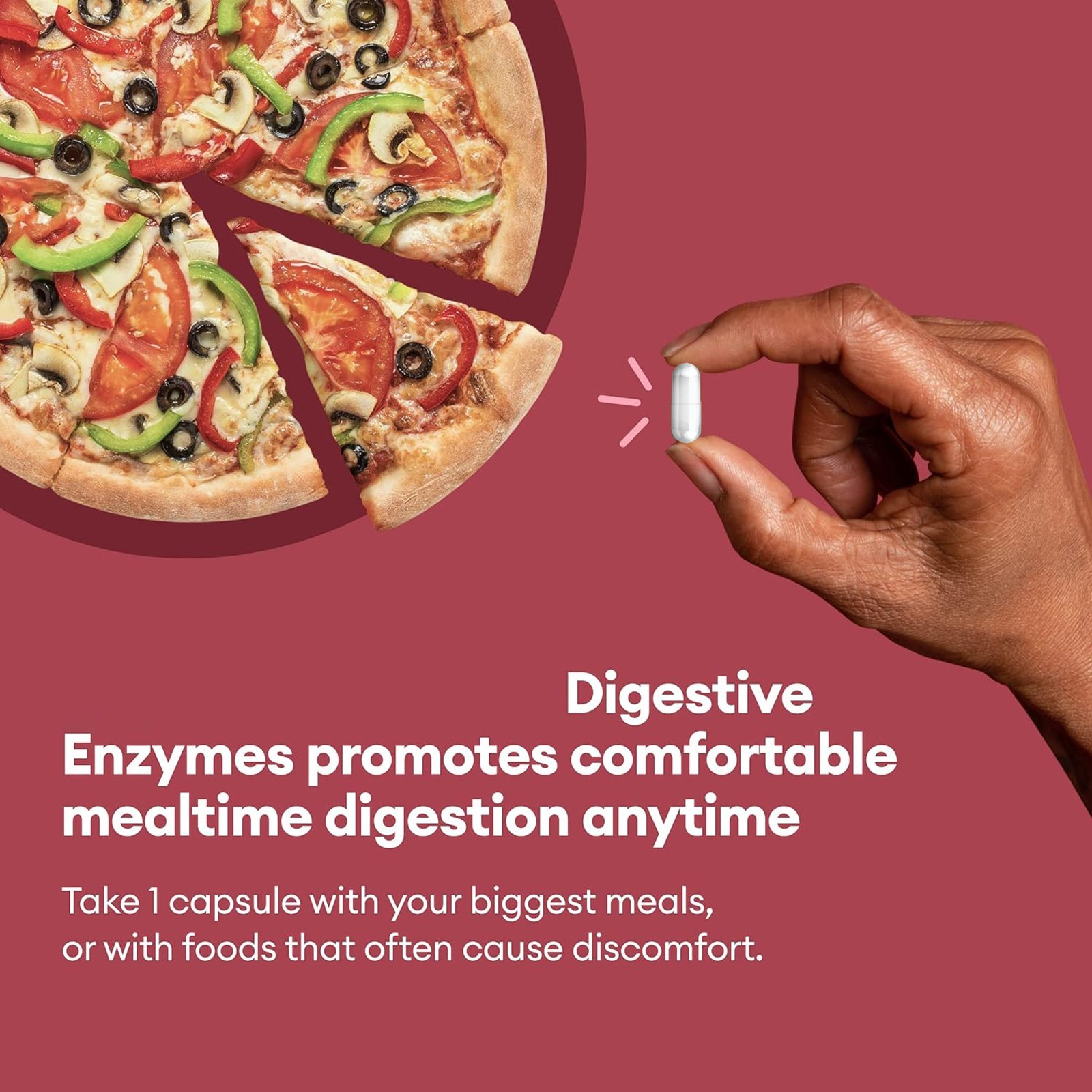 ESUNM Digestive Enzymes,With Prebiotics Probiotics,Dietary Supplement 60ct