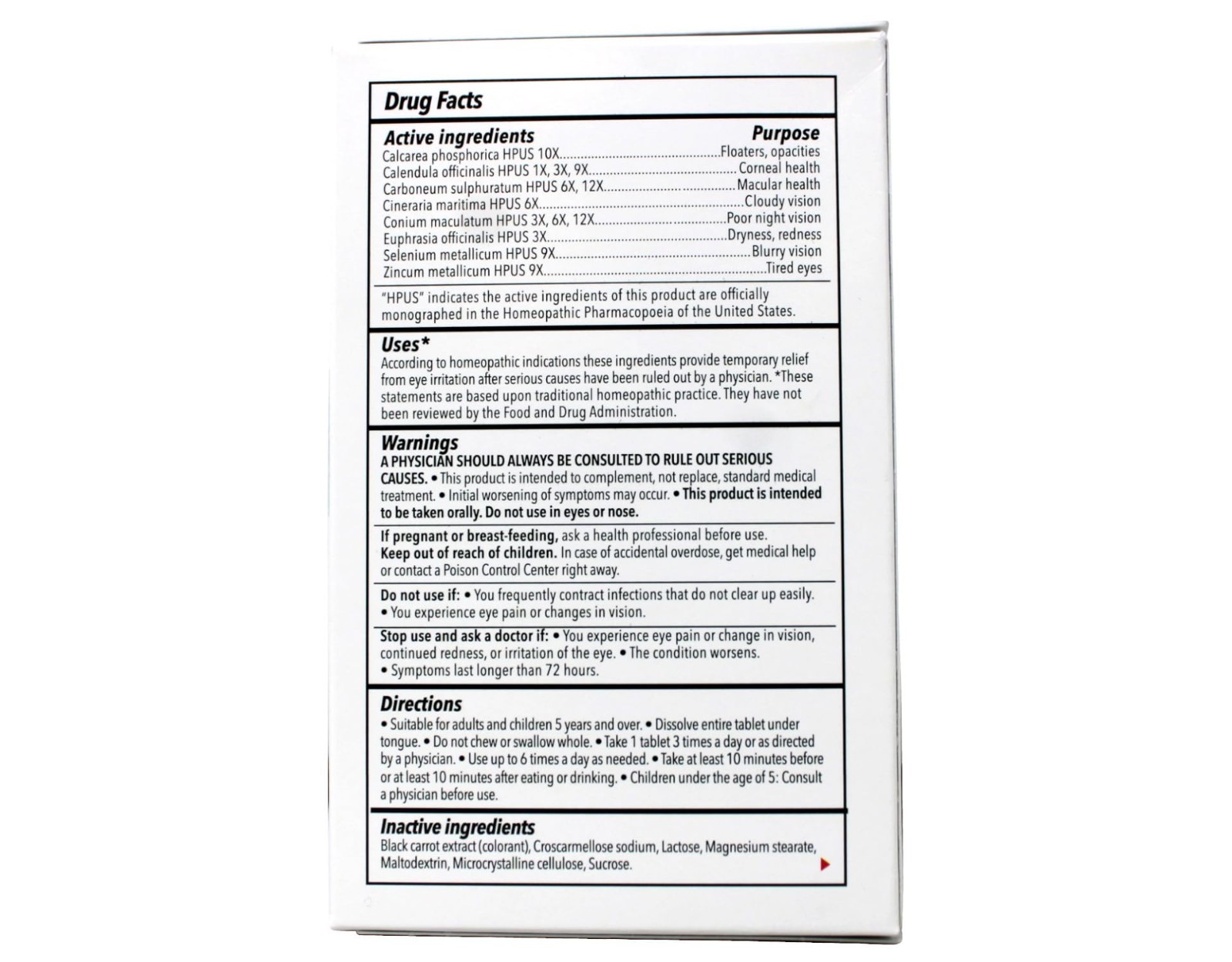 Natural Eye Relief Tablets – 100% Natural Ingredients for Aging Eyes, Dryness &