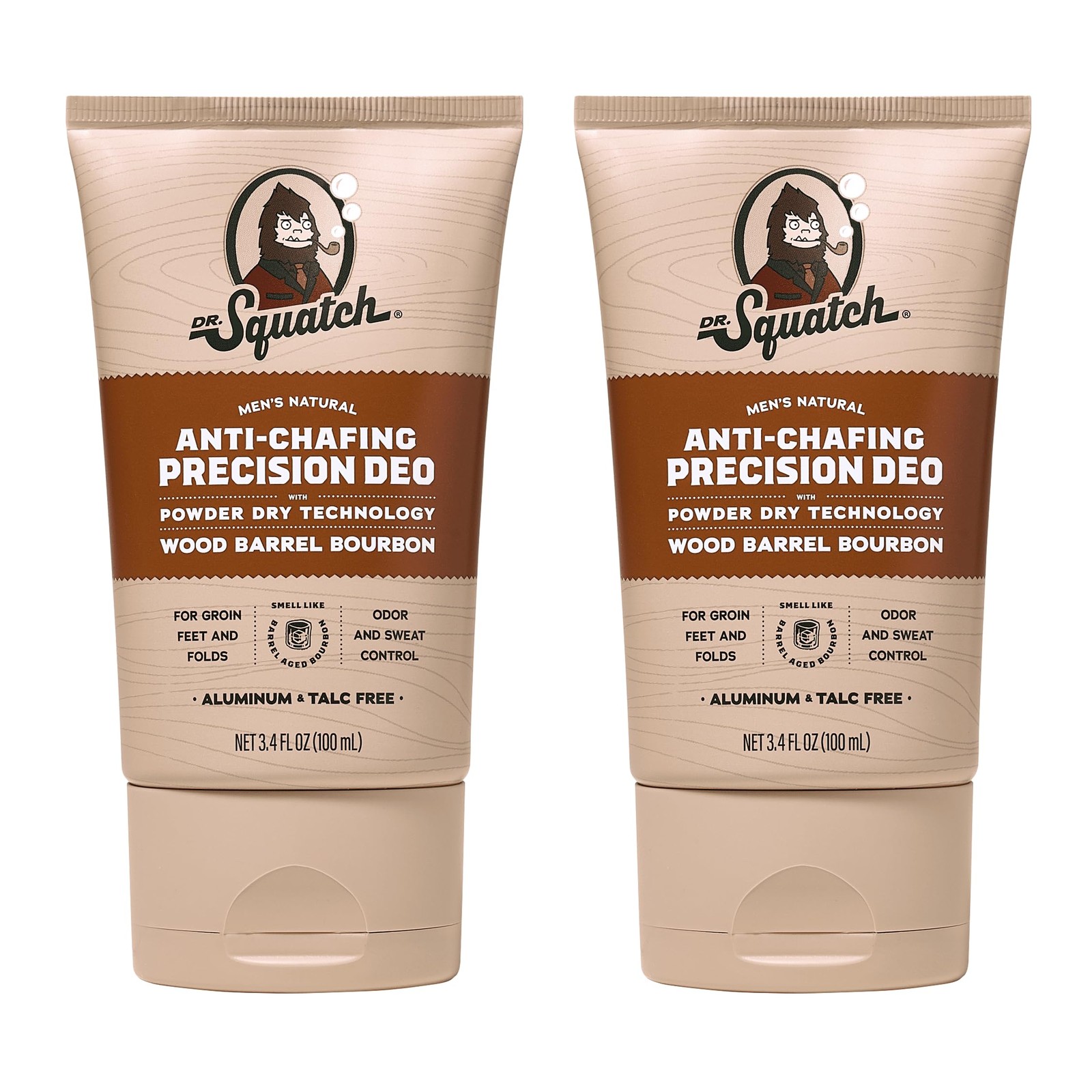 Dr. Squatch Whole Body Deodorant for Men – Odor + Sweat 3.4 Fl Oz (Pack of 2)