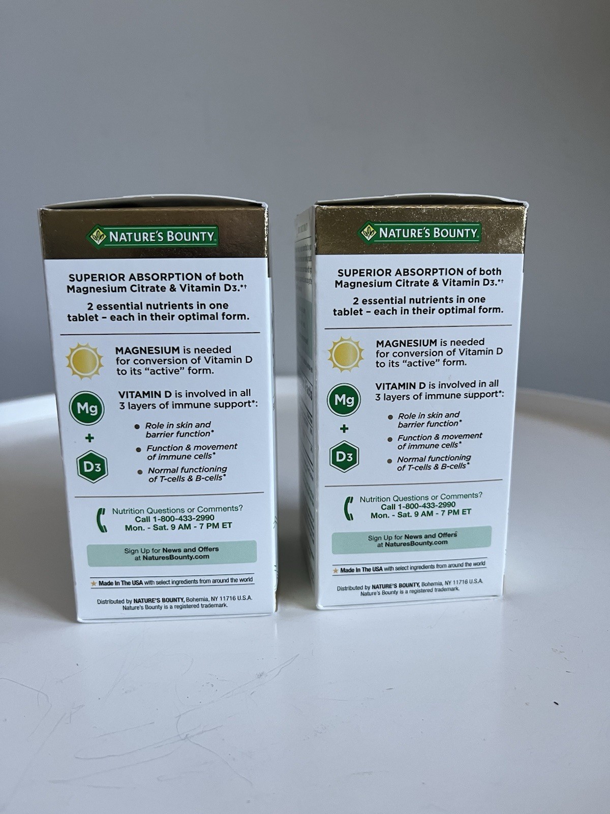 2 Nature’s Bounty Advanced Magnesium Citrate + D3 90 Tablets Ea. EXP 07/2027