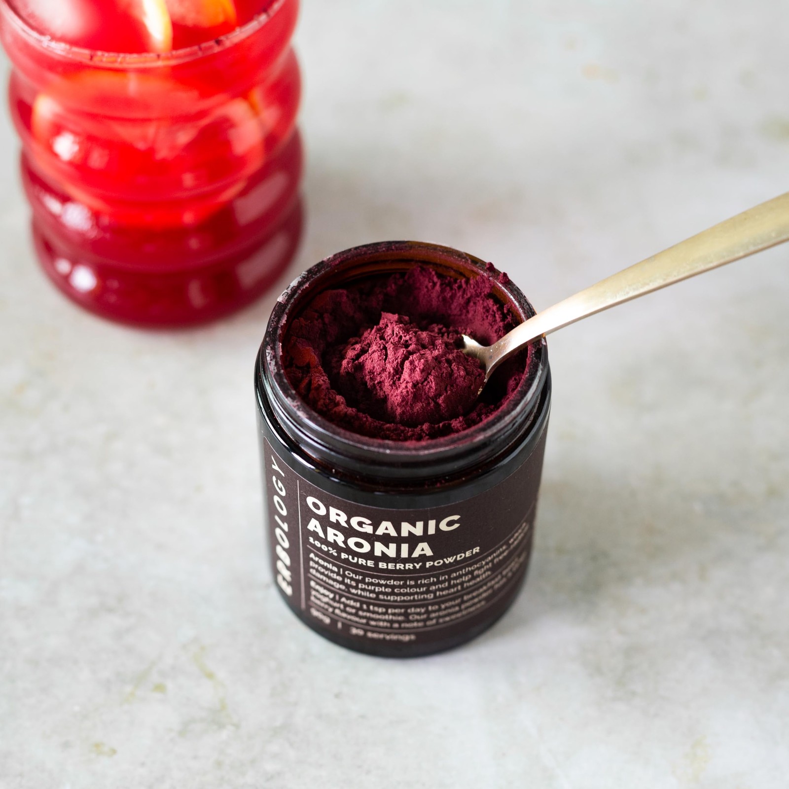 Erbology Organic Aronia Berry Powder 3.2 oz – 30 Servings – Supports Skin Hea…