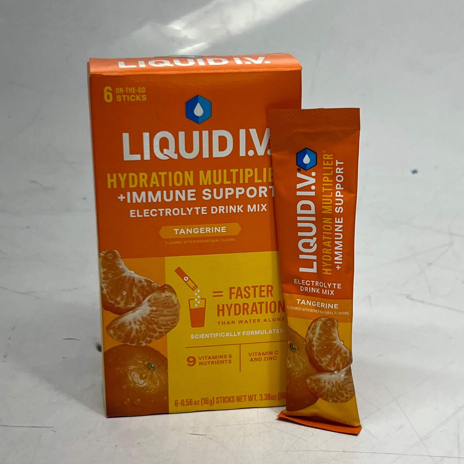 LIQUID I.V (6 PACK) Hydration Multiplier + Immune Support Tangerine 0.56 oz. Ora