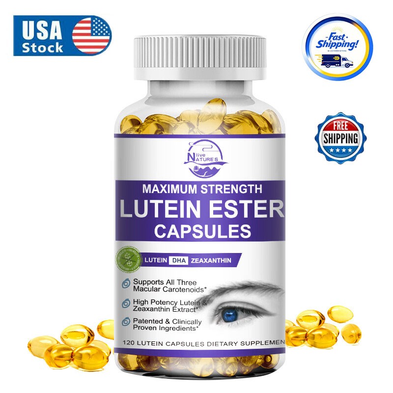 120Pcs Eye Vitamins Lutein,Zeaxanthin,Relief Eye Strain,Vision Health,Supplement
