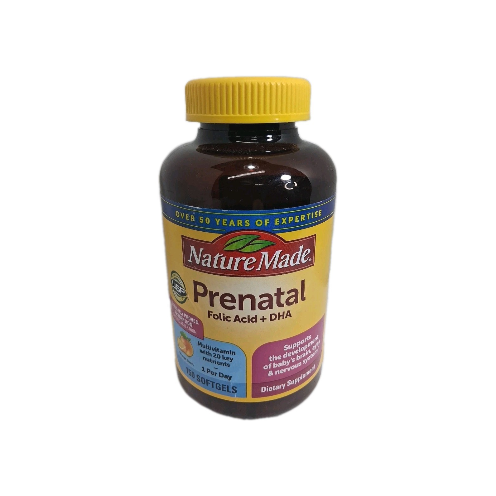 Nature Made 1 Per Day Prenatal with Folic Acid and DHA 150 Softgels EXP: 10/26