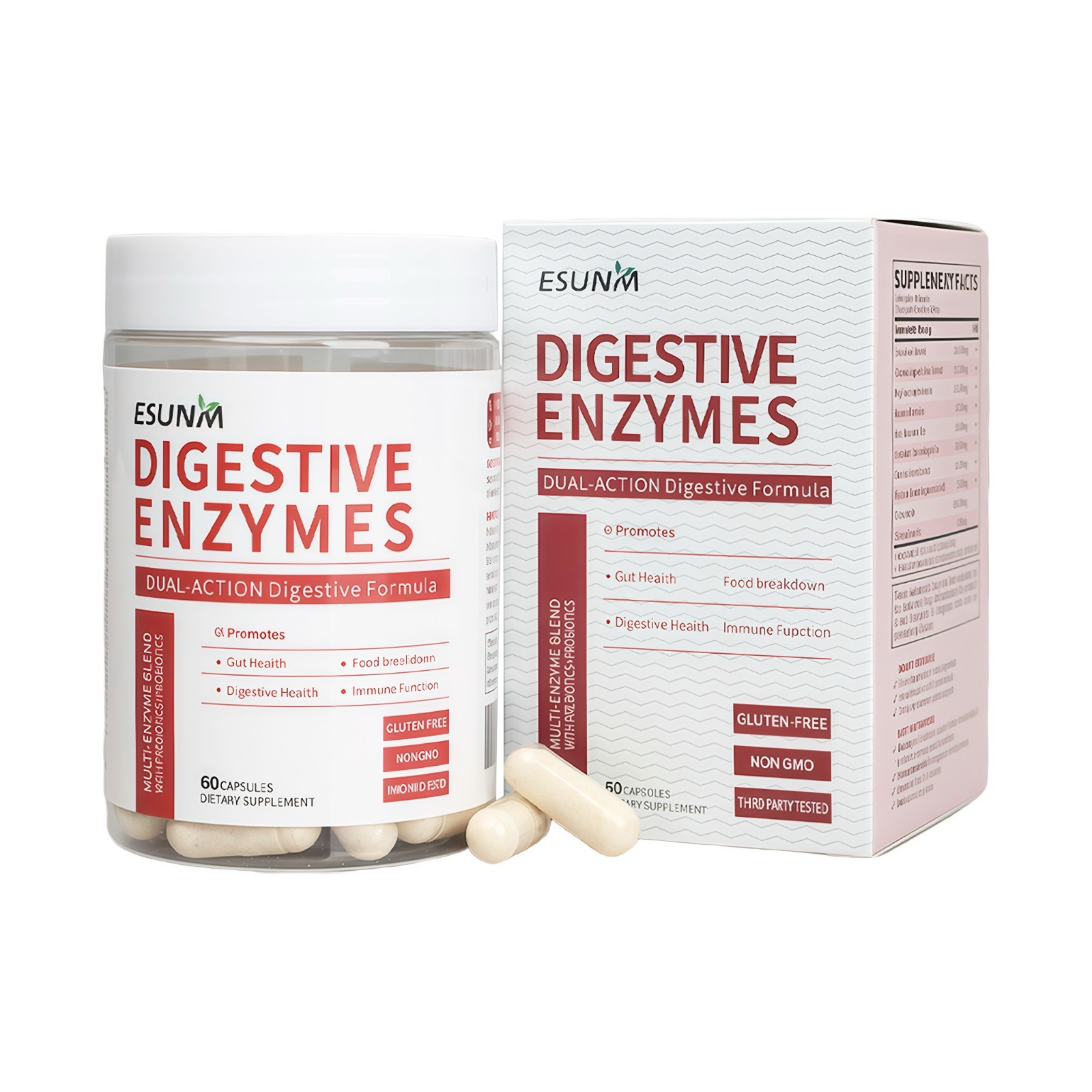 Probiotics and Enzymes for Gut Health Immune Support Gluten Free Non-GMO