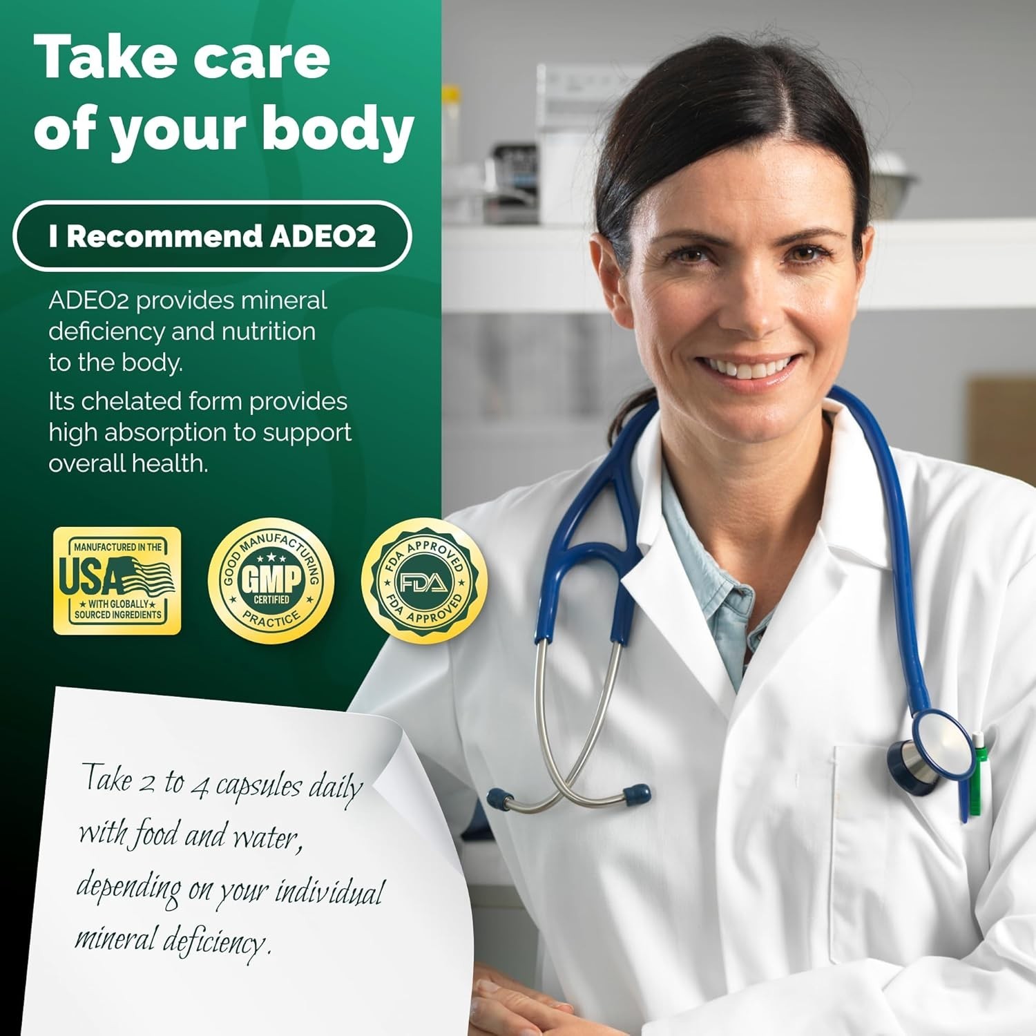 ADEO2 – Premium Blend of 52 Trace Minerals Complex with 120 Count (Pack 1)