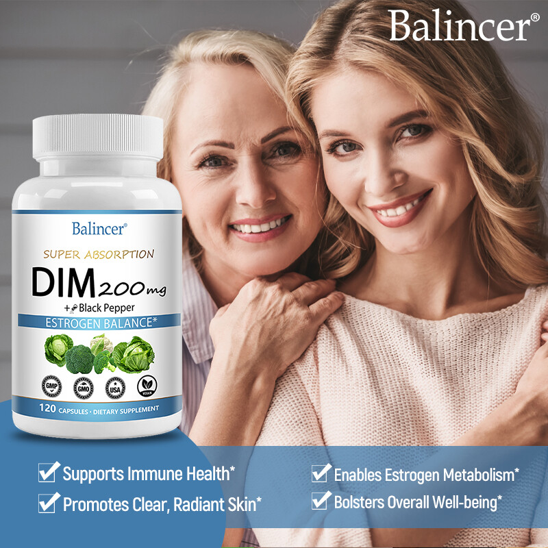 DIM (Diindolylmethane) 200 mg with BioPerine, Estrogen Balance, 30-120 Tablets
