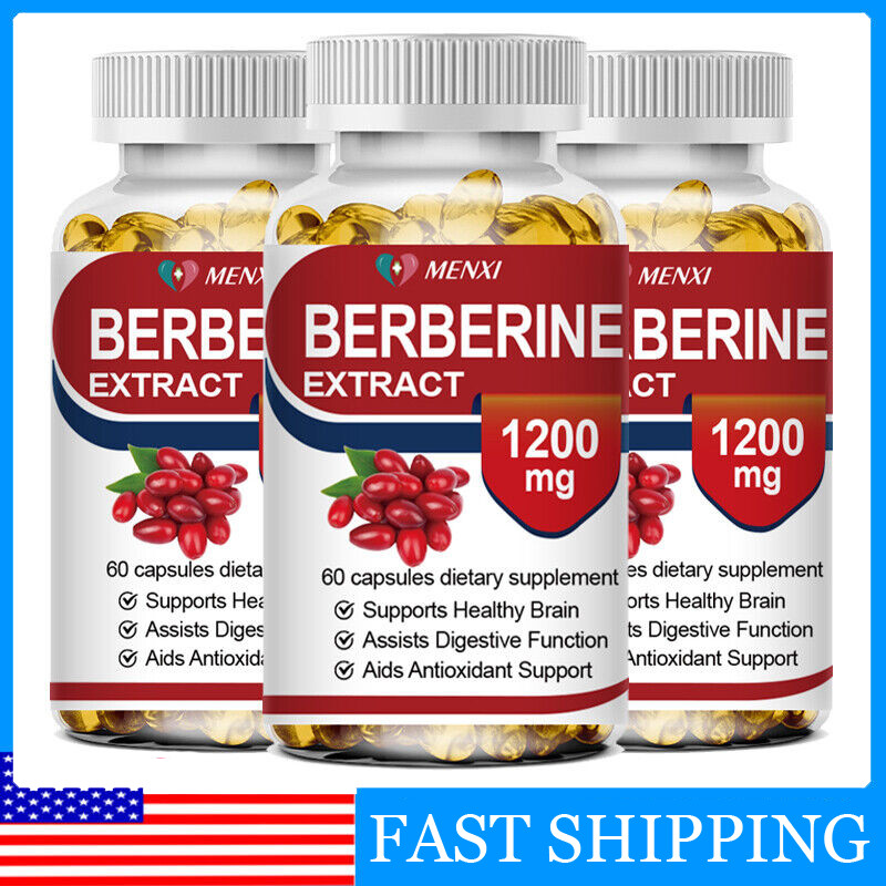 3 Packs Berberine 1200mg High Abosorption For Blood Sugar Immune 3 Months Supply