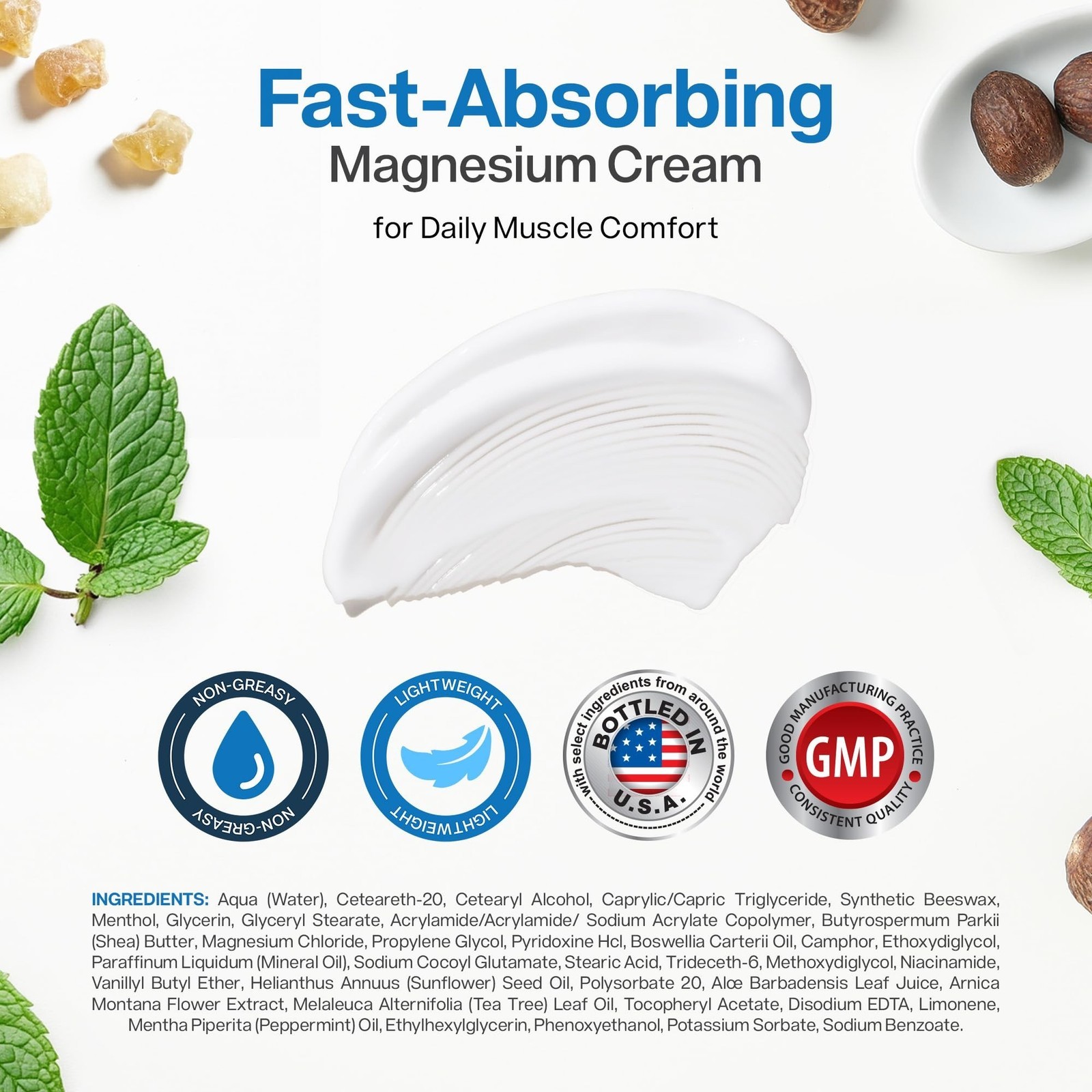 Magnesium Freeze – Topical Magnesium Cream with Niacinamide for Joints, Low Back