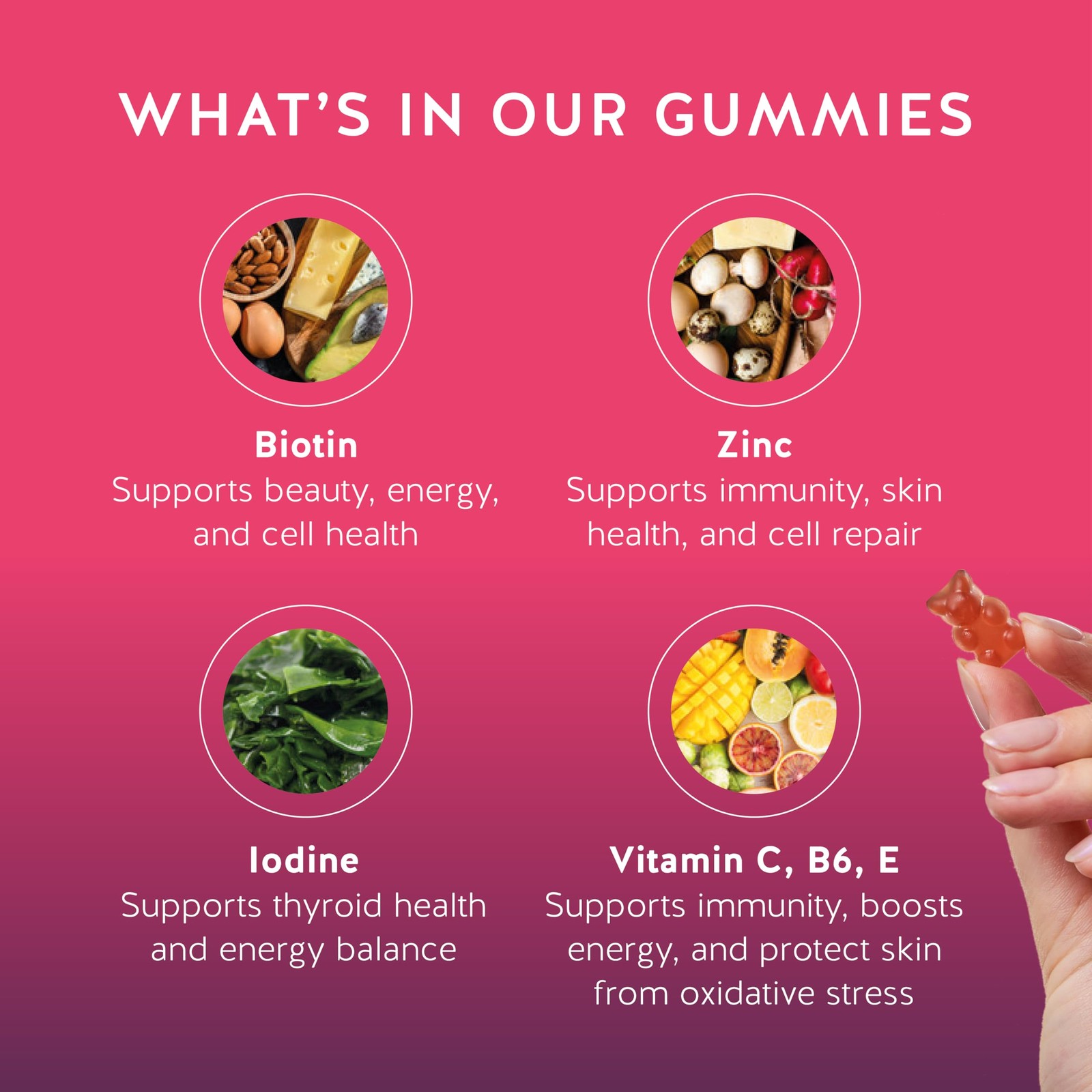 Biotin Gummies for Hair, Skin & Nails. 5,000 mcg High 30 Count (Pack of 1)