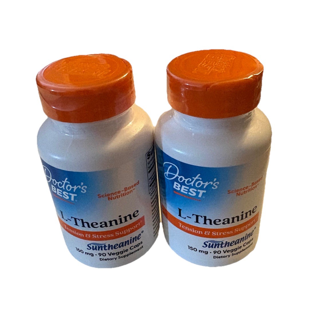2PK Doctor’s Best L-Theanine W/Suntheanine, Stress Sleep 150mg 90 (180)Veg Caps