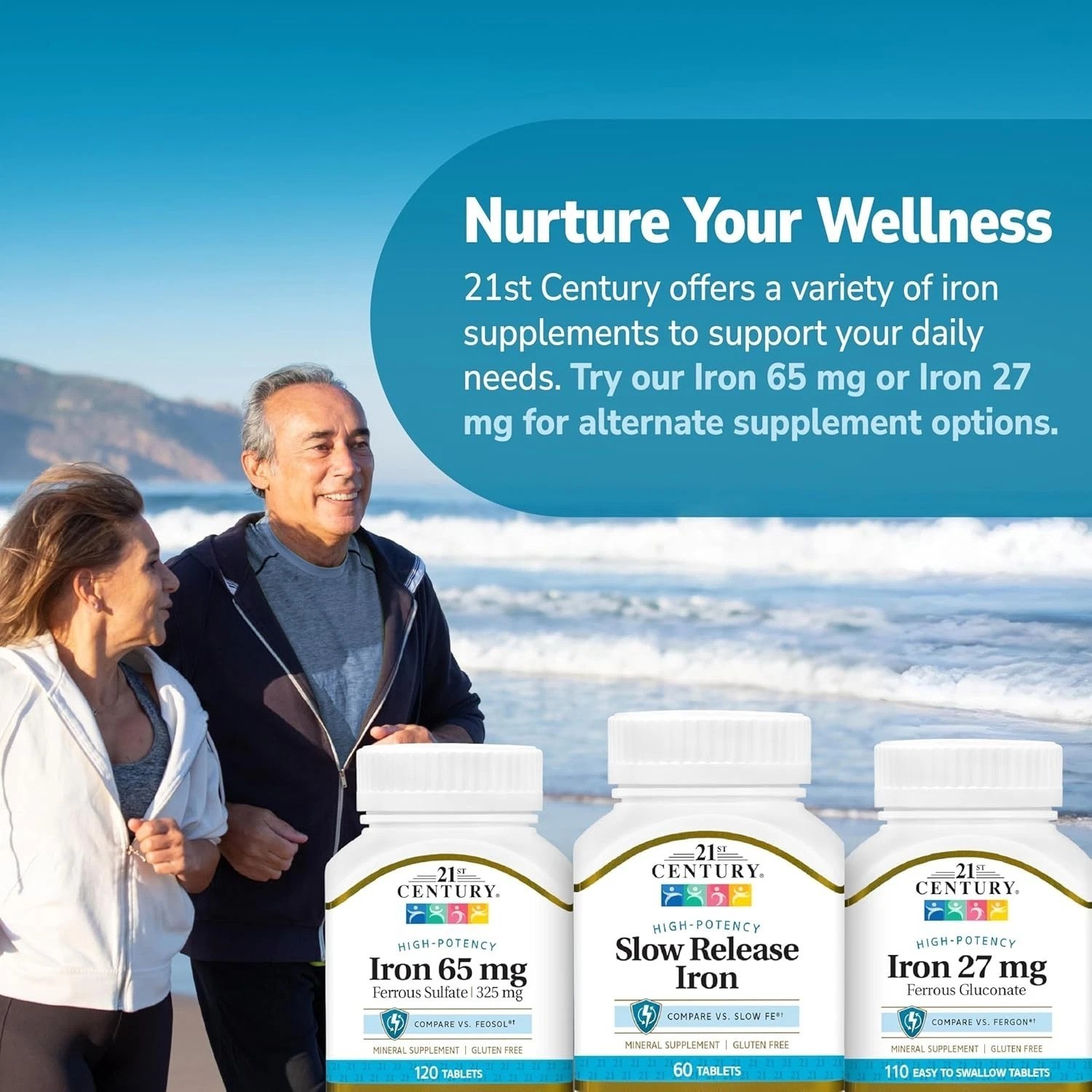 60 Count Slow Release Iron Tablets – High Potency for Gentle Wellness Support