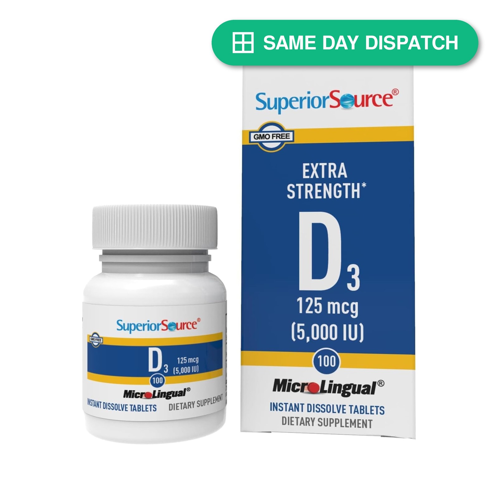 Superior Source Vitamin D3 5000 IU Sublingual Tablets – Immune Bone Health