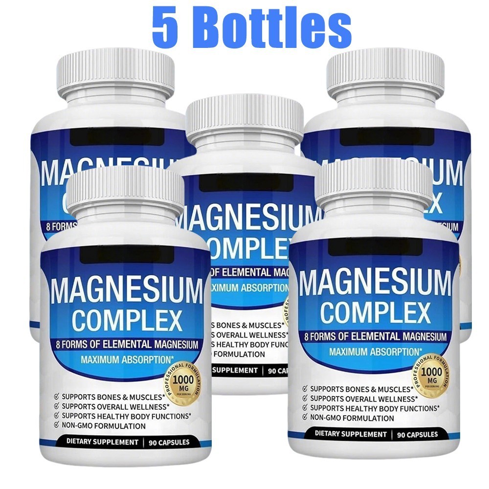 Magnesium 1~5x 8in 1 Complex 1000mg & Blood Sugar Blend Nutrient Combo 90Caps*