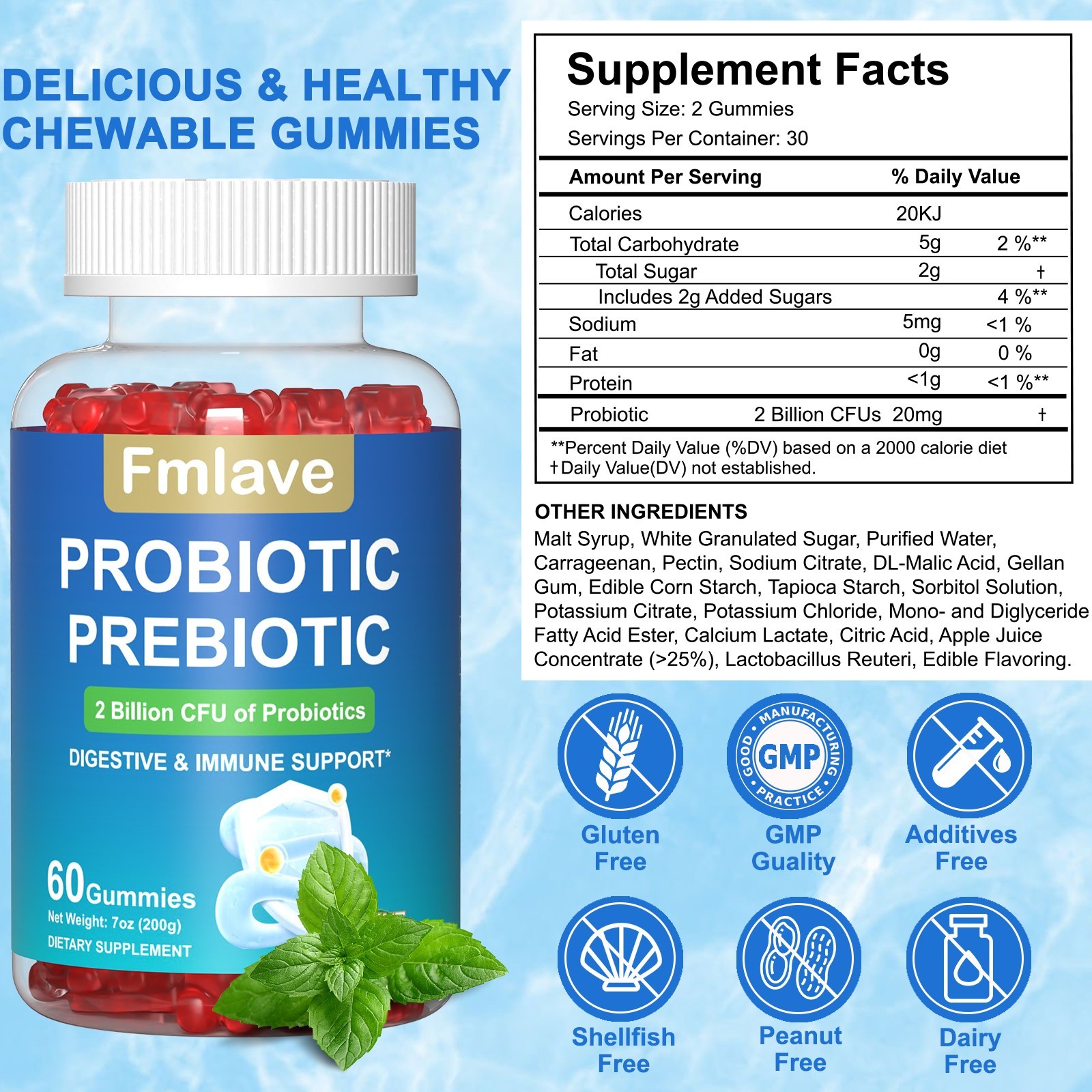 Digestive Advantage Daily Probiotics 120 Gummies EXP 2027, 2 Billion CFUs 2 Pack