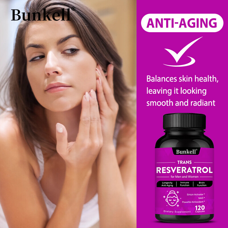 Resveratrol 500mg Capsules Anti Aging Antioxidant Heart Brain Support 120 Ct