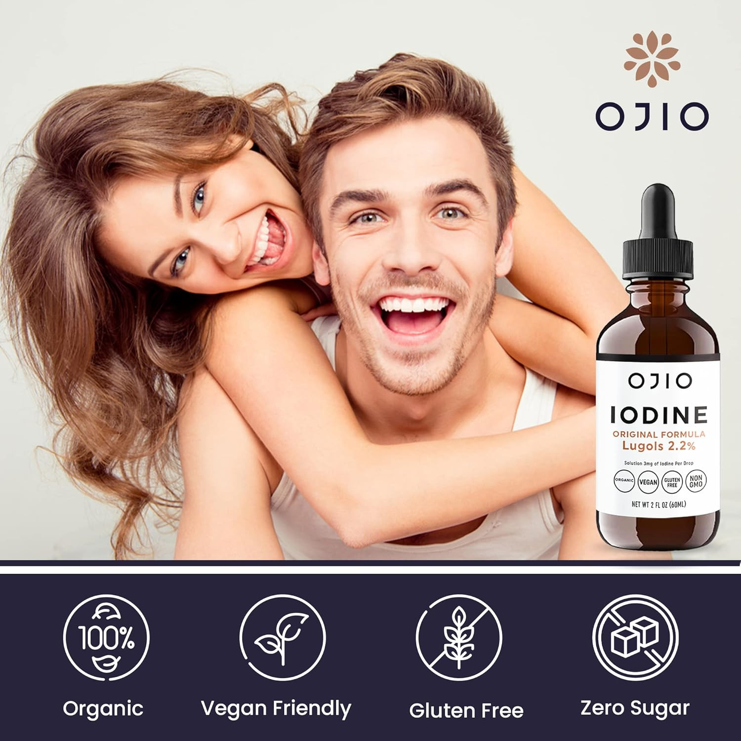 Iodine Solution 2% Liquid Drops High Potency 2oz Oral Supplement Energy Health