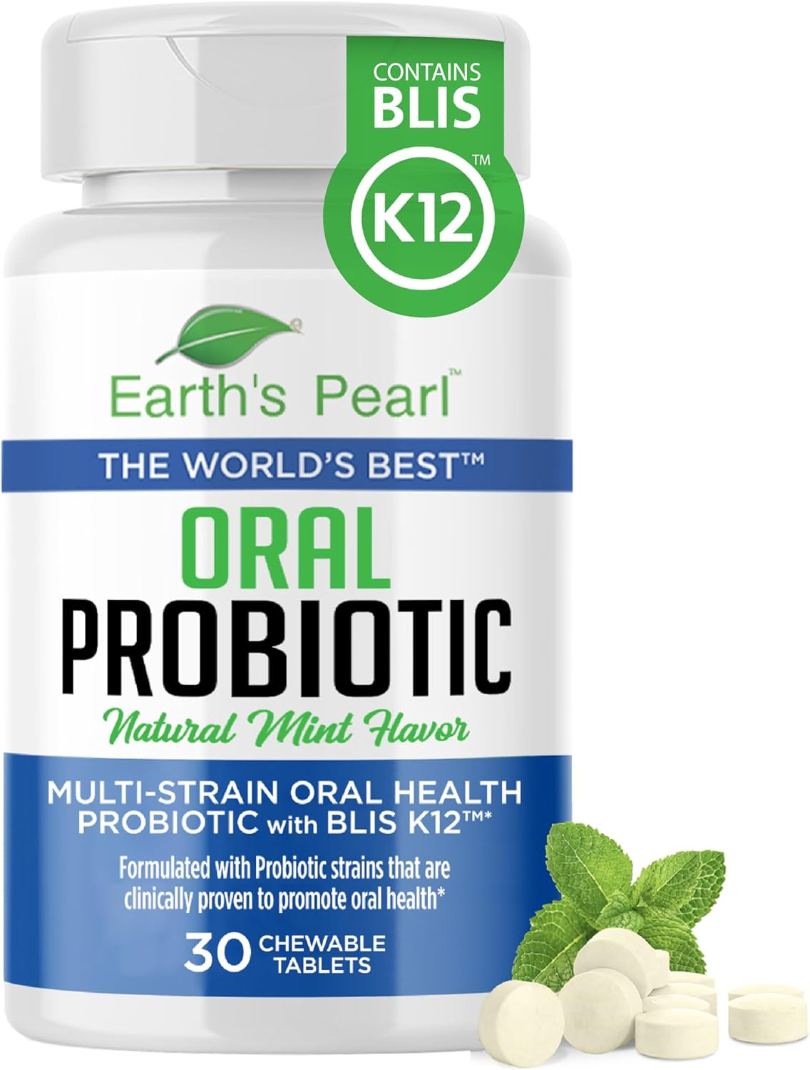 Dental Probiotic with BLIS K12 – Oral Probiotics for Oral Health with Mint Flavo
