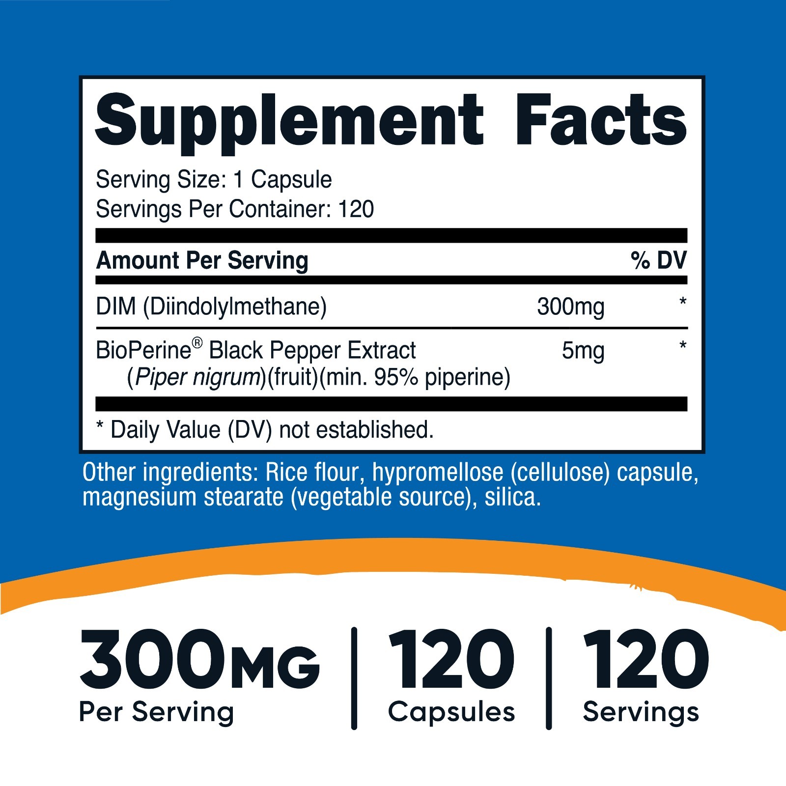 Nutricost DIM (Diindolylmethane) 300mg, 120 Capsules with BioPerine