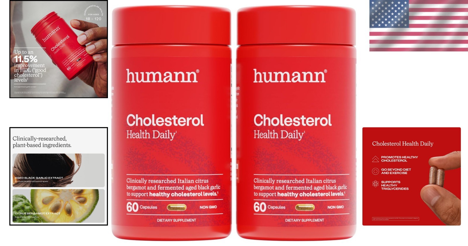 Natural Cholesterol Support – Aged Black Garlic & Bergamot Extract 120 Capsules