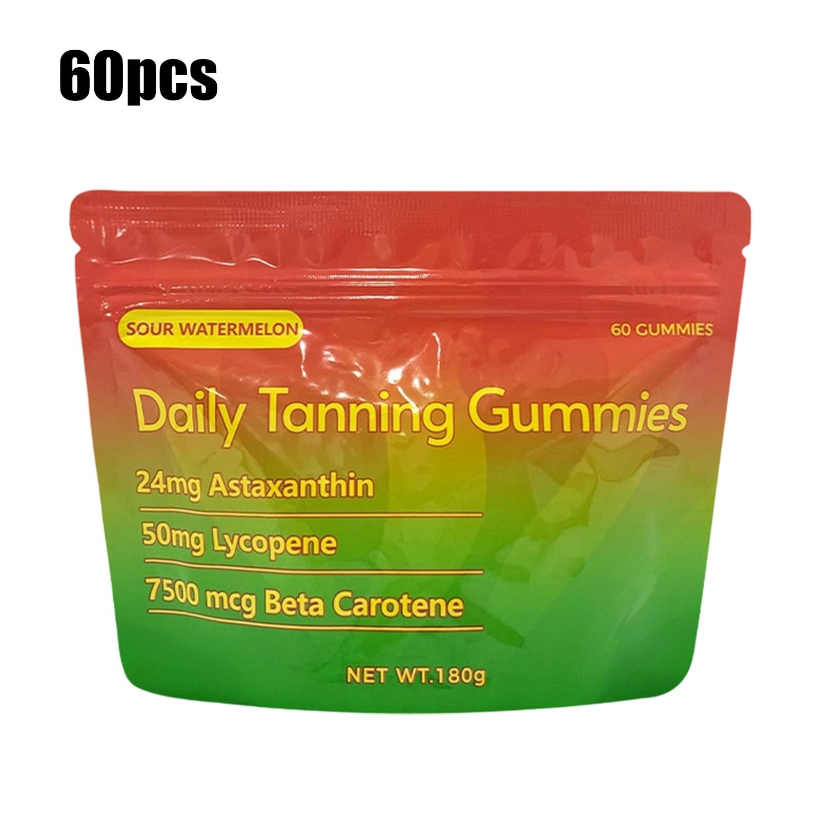 Improved Daily Tanning Gummies Supplement – 60 Gummies 30-Day Supply