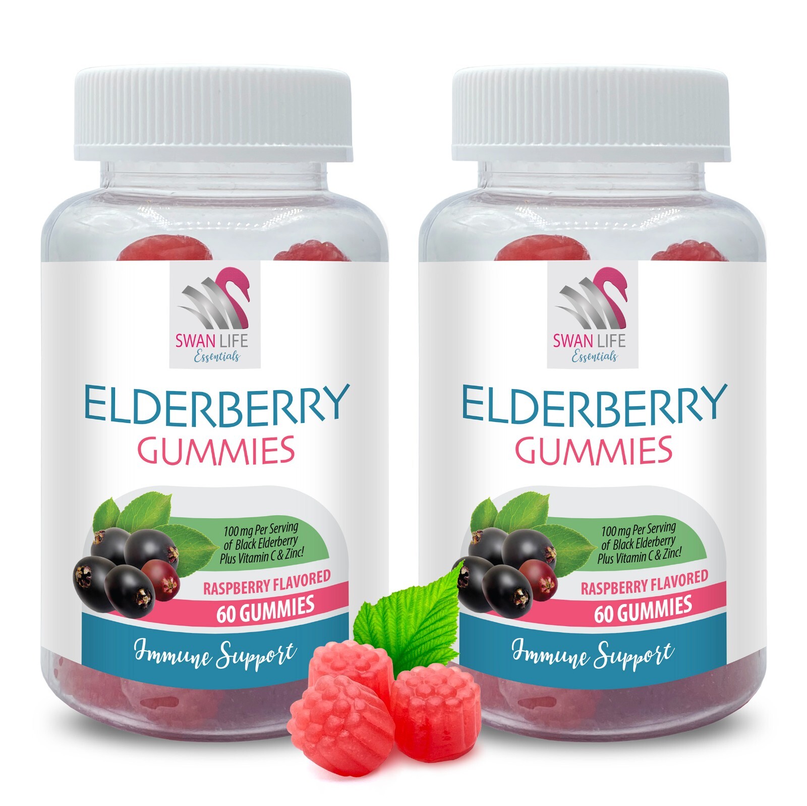 Wholesome boost – ELDERBERRY GUMMIES – Anytime vitality 2 Bottles 120 Gummies