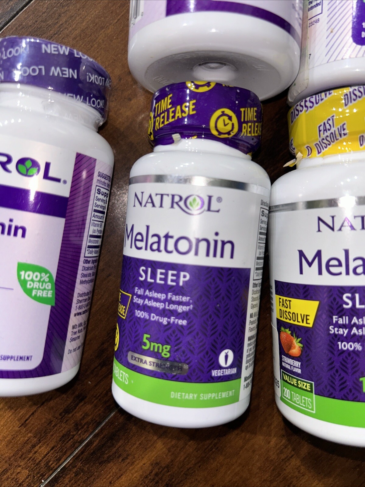 NATROL Melatonin 5 Bottles LARGE LOT See Pictures & Read Description 600 Tablets