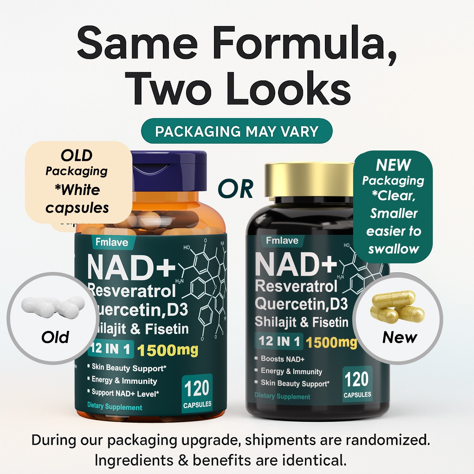 NAD+ Supplement 1500mg with Resveratrol | Cellular Health & Energy | 120 Capsule