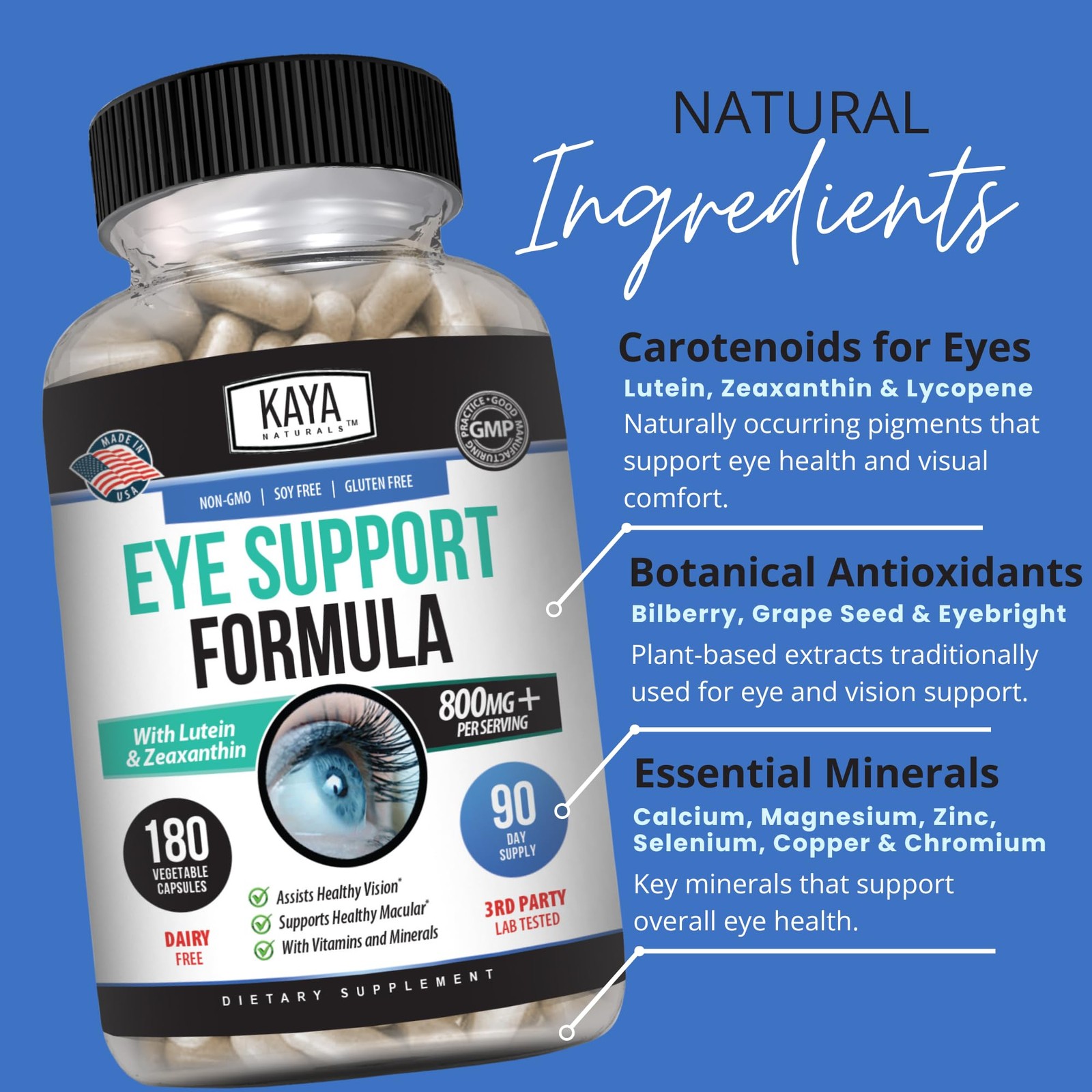 Eye Health Supplement – Lutein & Zeaxanthin – Supports Eye Strain, Dry Eyes, …