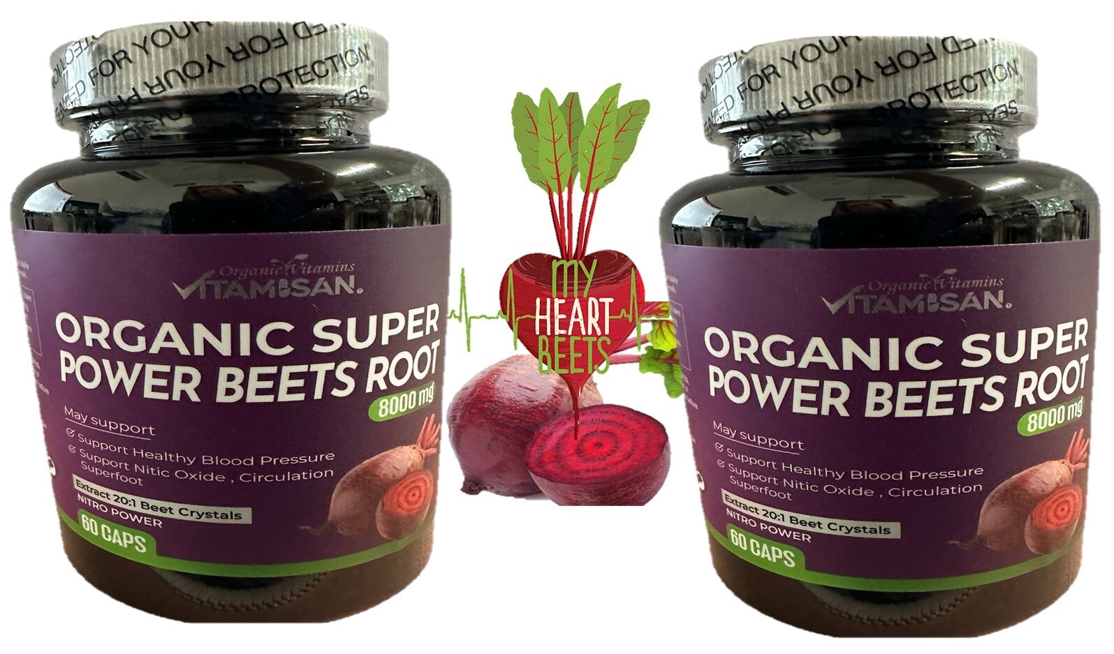 Organic vitamins Extra Strength Beet Root Extract 8000 mg Strength 120 Capsules