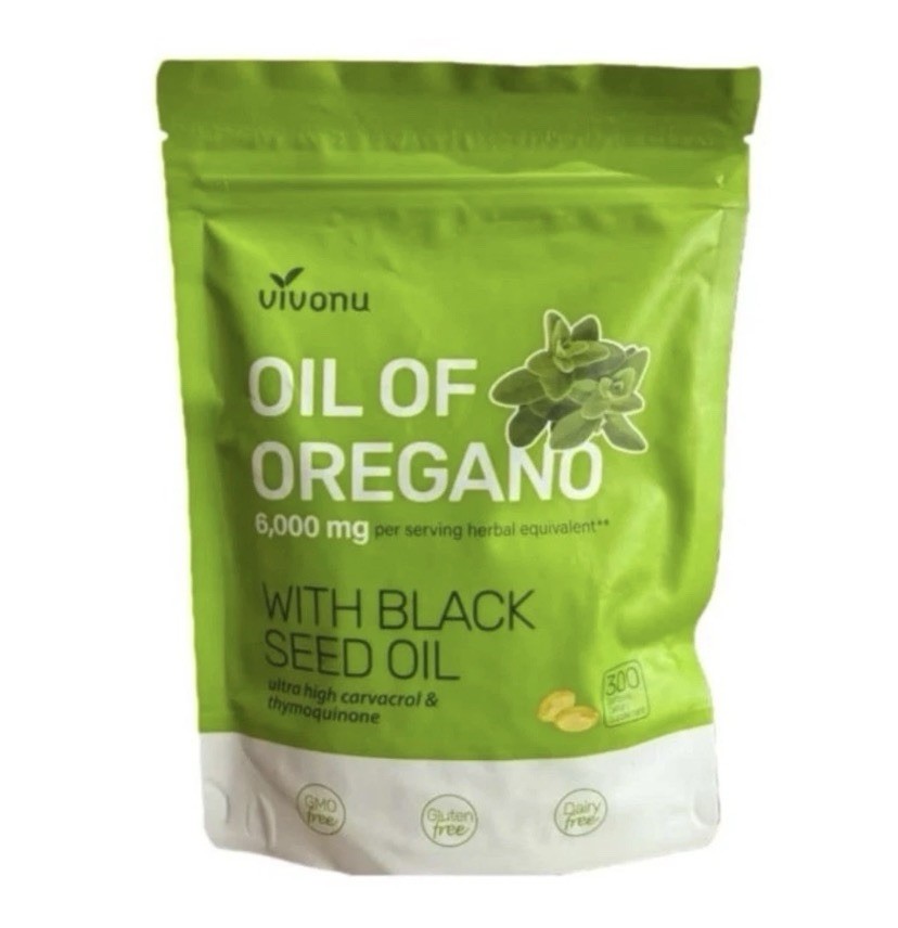2 VivoNu Oil of Oregano 300 Softgels includes Black Seed Oil – 6000mg Oregano
