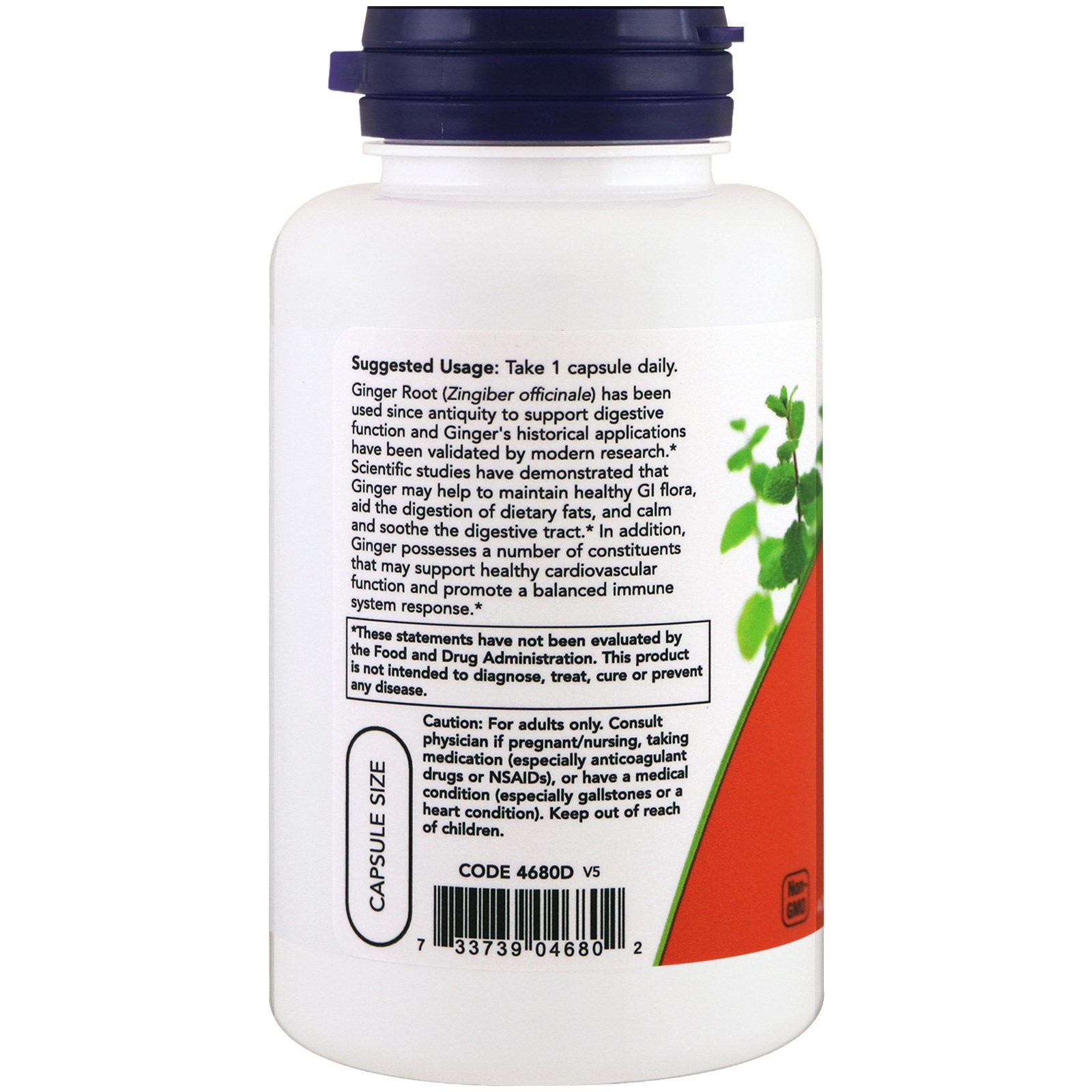 Ginger Root, 550 mg, 100 Veg Capsules