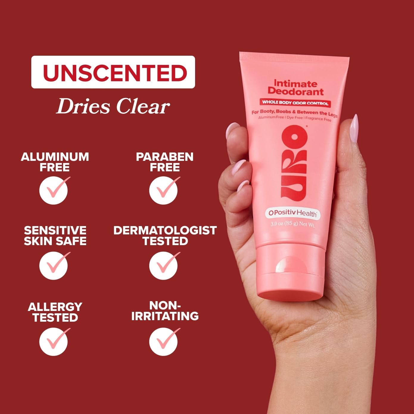 URO Intimate Whole Body Deodorant Cream ?C Dermatologist Tested, Hypoallergenic