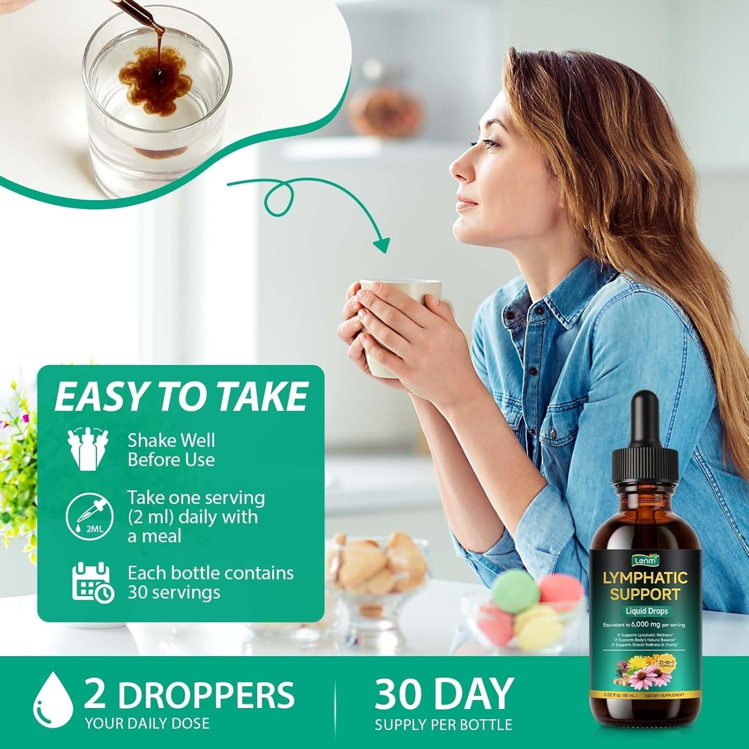 Gotas de Drenaje Linfático, Suplemento Sistema Inmunitario y Linfático, 60 ml