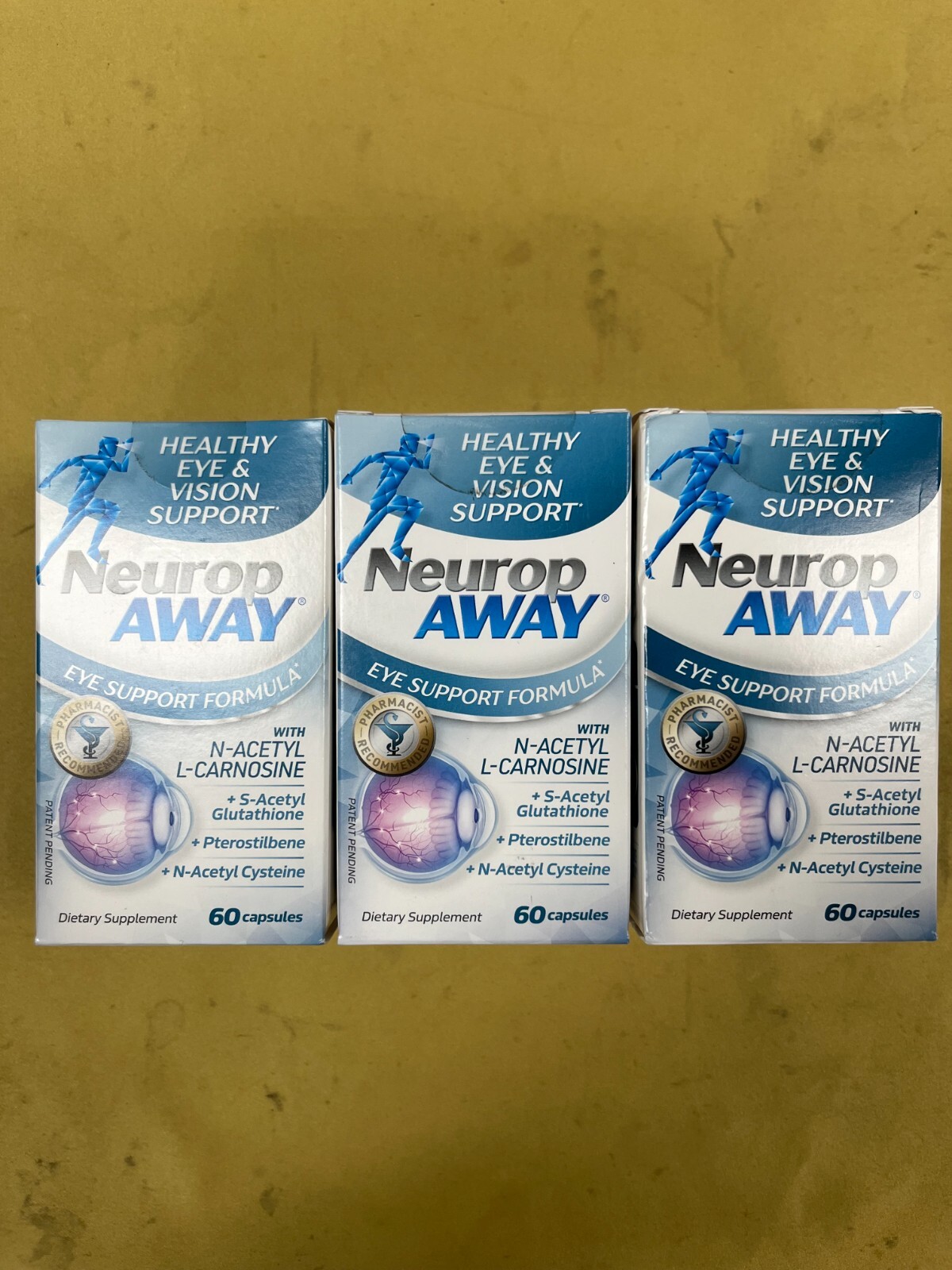 3 New Neurop Away Eye Support Formula – 60 Capsules Each Box