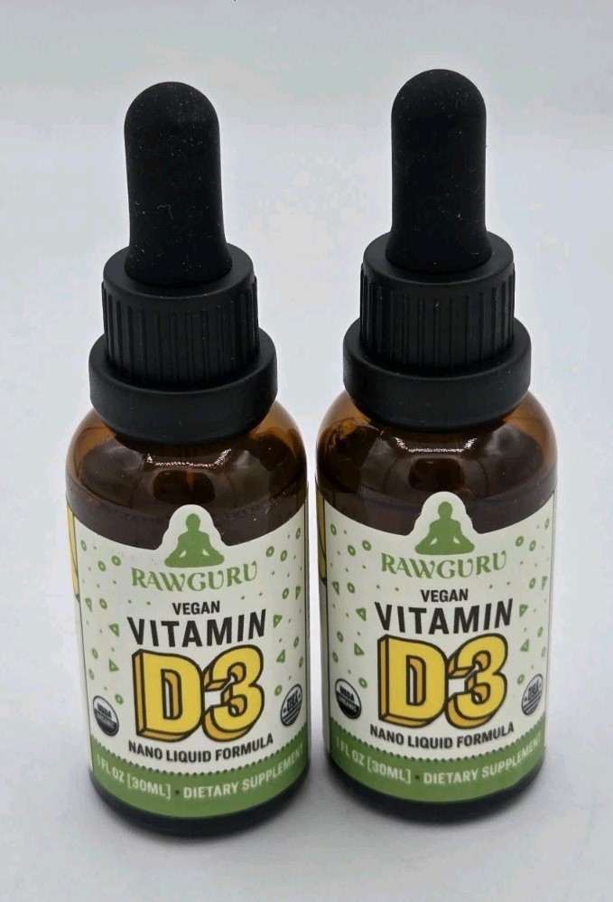 RAWGURU Vegan Vitamin D3 ~ Nano Liquid Formula Best By 12/2025