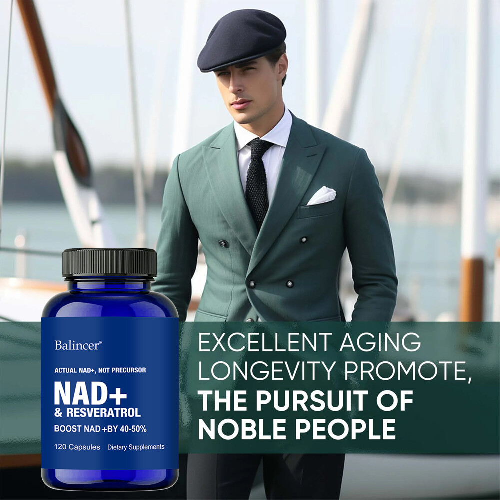 Anti-Aging Energy Focus Nicotinamide Riboside Resveratrol Supplement 120capsules
