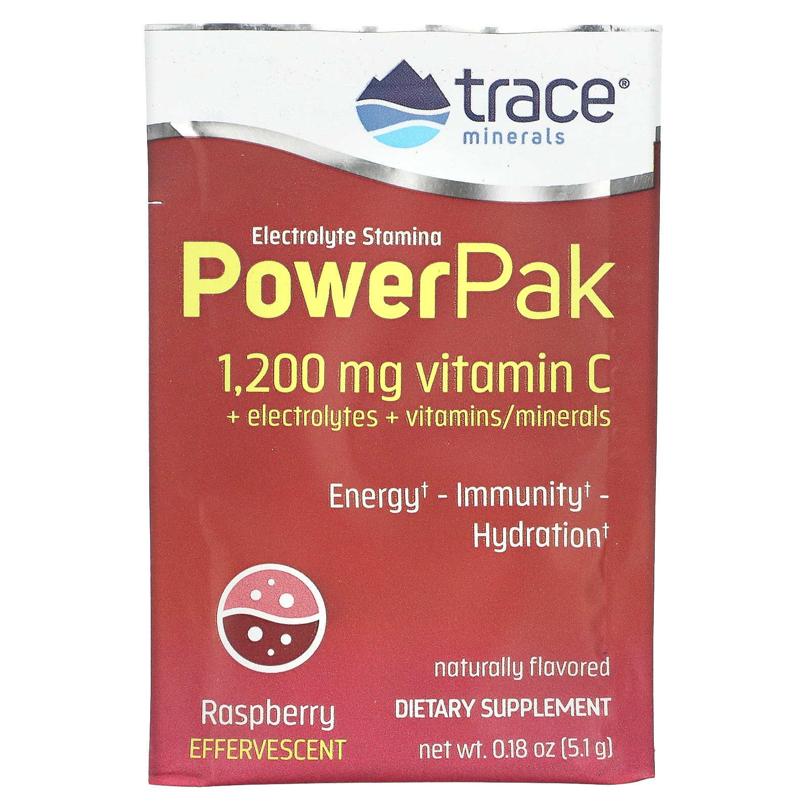 PowerPak, Raspberry, 30 Stick Packs, 0.22 oz (6.1 g) Each
