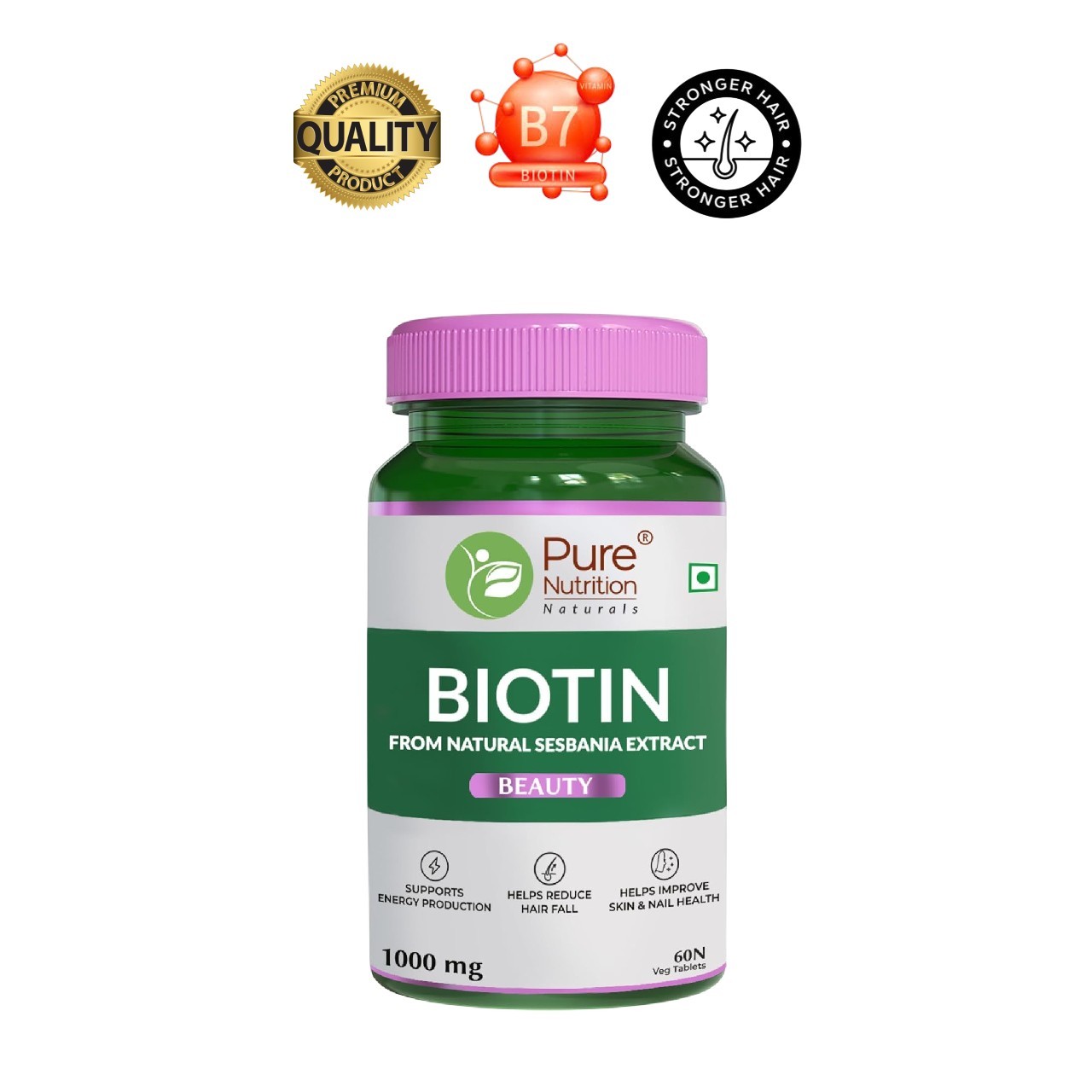 Pure Nutri.tion Biotin 60 Tabs Hair Skin Nails Support