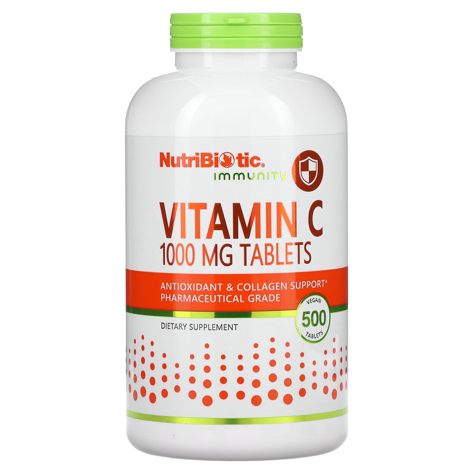 NutriBiotic Vitamin C 1000 mg 500 Vegan Tablets Hypoallergenic, No Artificial